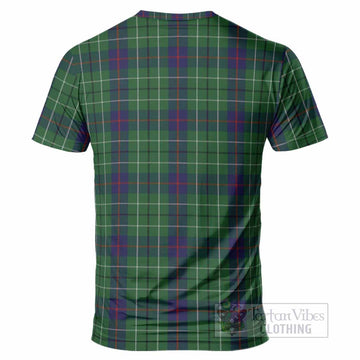 Duncan Tartan Crest T-Shirt Ferocious Lion Style