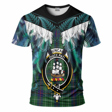Duncan Tartan Crest T-Shirt New Zealand Maori Korowai Cloak