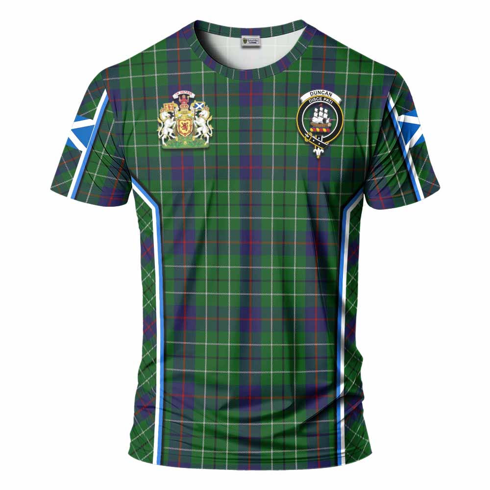 Duncan Tartan Crest T-shirt Scotland Coat of Arm Flag Style - Tartan Vibes Clothing