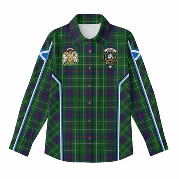 Duncan Tartan Crest Women Casual Shirt Scotland Coat of Arm Flag Style - Tartan Vibes Clothing
