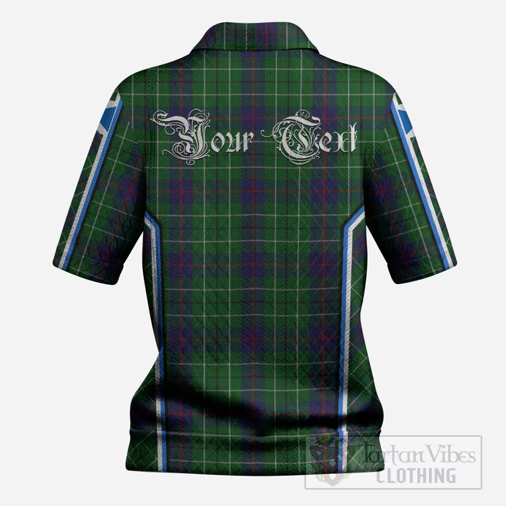Duncan Tartan Crest Women’s Polo Sweater Top Scotland Coat of Arm Flag Style