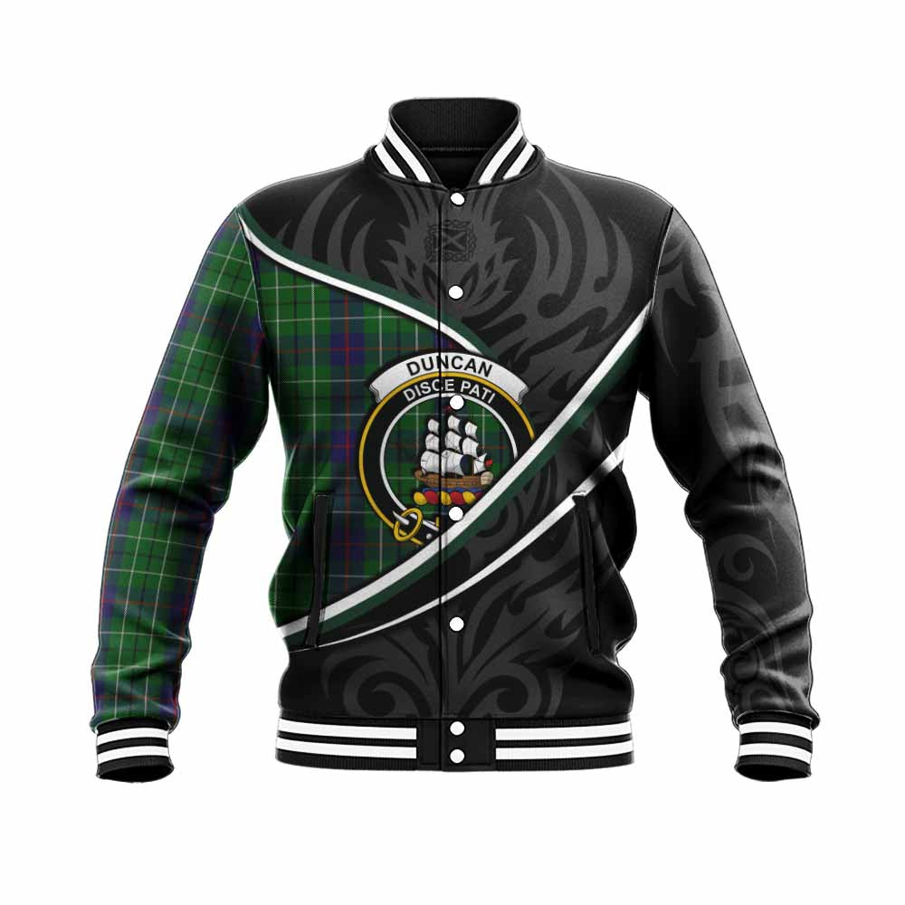 Duncan Tartan Family Crest Baseball Jacket Celtic Scottish Thistle Floral - Tartan Vibes Clothing