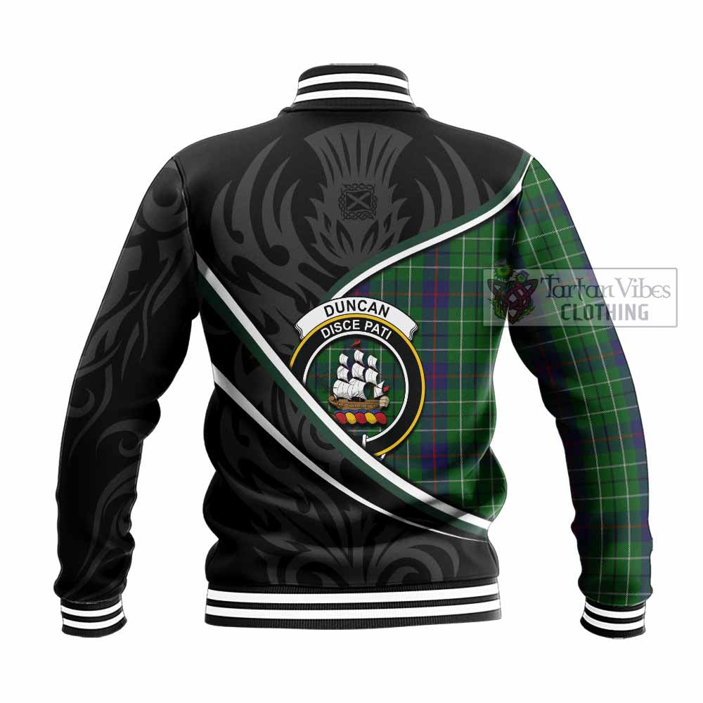 Duncan Tartan Family Crest Baseball Jacket Celtic Scottish Thistle Floral - Tartan Vibes Clothing