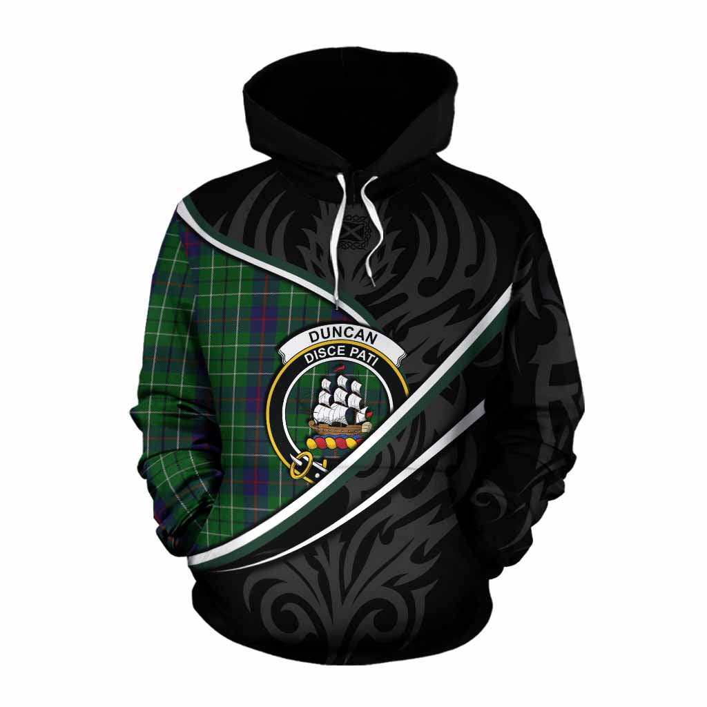 Duncan Tartan Family Crest Cotton Hoodie Celtic Scottish Thistle Floral - Tartan Vibes Clothing