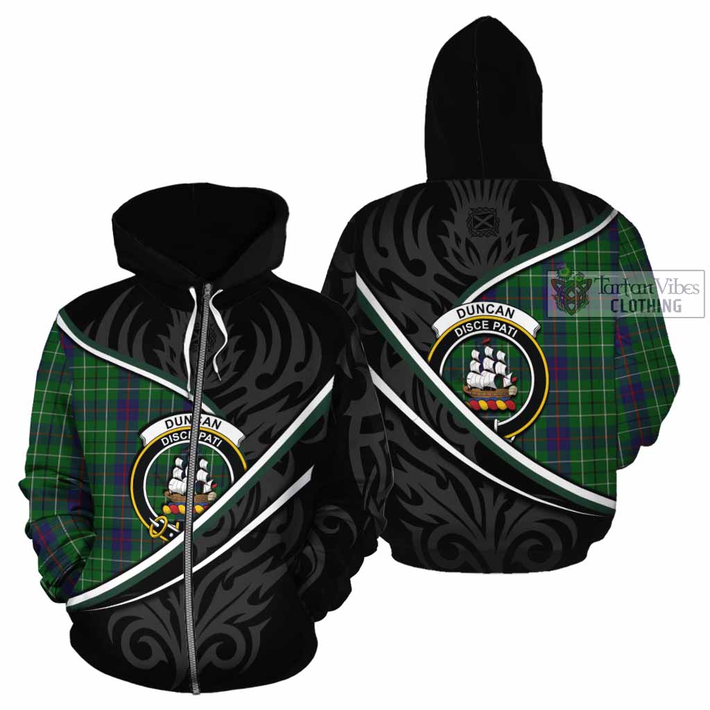 Duncan Tartan Family Crest Cotton Hoodie Celtic Scottish Thistle Floral - Tartan Vibes Clothing