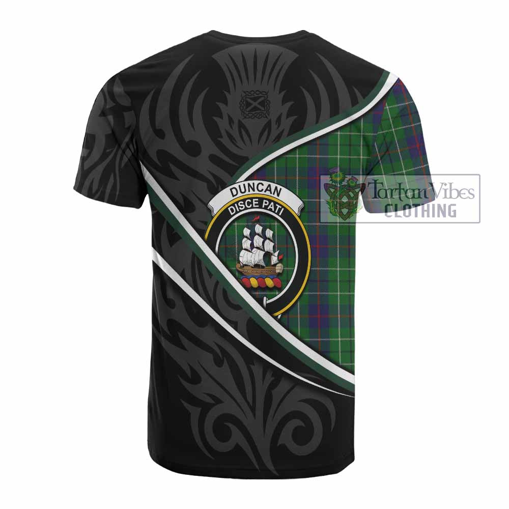 Duncan Tartan Family Crest Cotton T-shirt Celtic Scottish Thistle Floral - Tartan Vibes Clothing