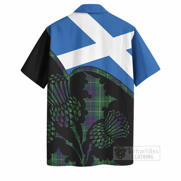 Duncan Tartan Family Crest Hawaiian Shirt Scotland Thistle Floral Flag Style
