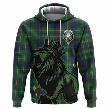 Duncan Tartan Family Crest Hoodie Crowned Lion Roaring