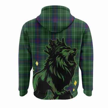 Duncan Tartan Family Crest Hoodie Crowned Lion Roaring