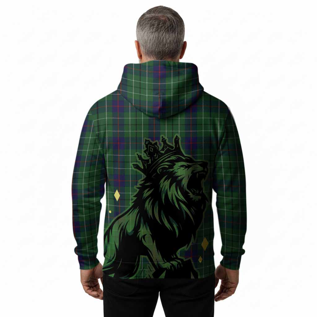 Duncan Tartan Family Crest Hoodie Crowned Lion Roaring
