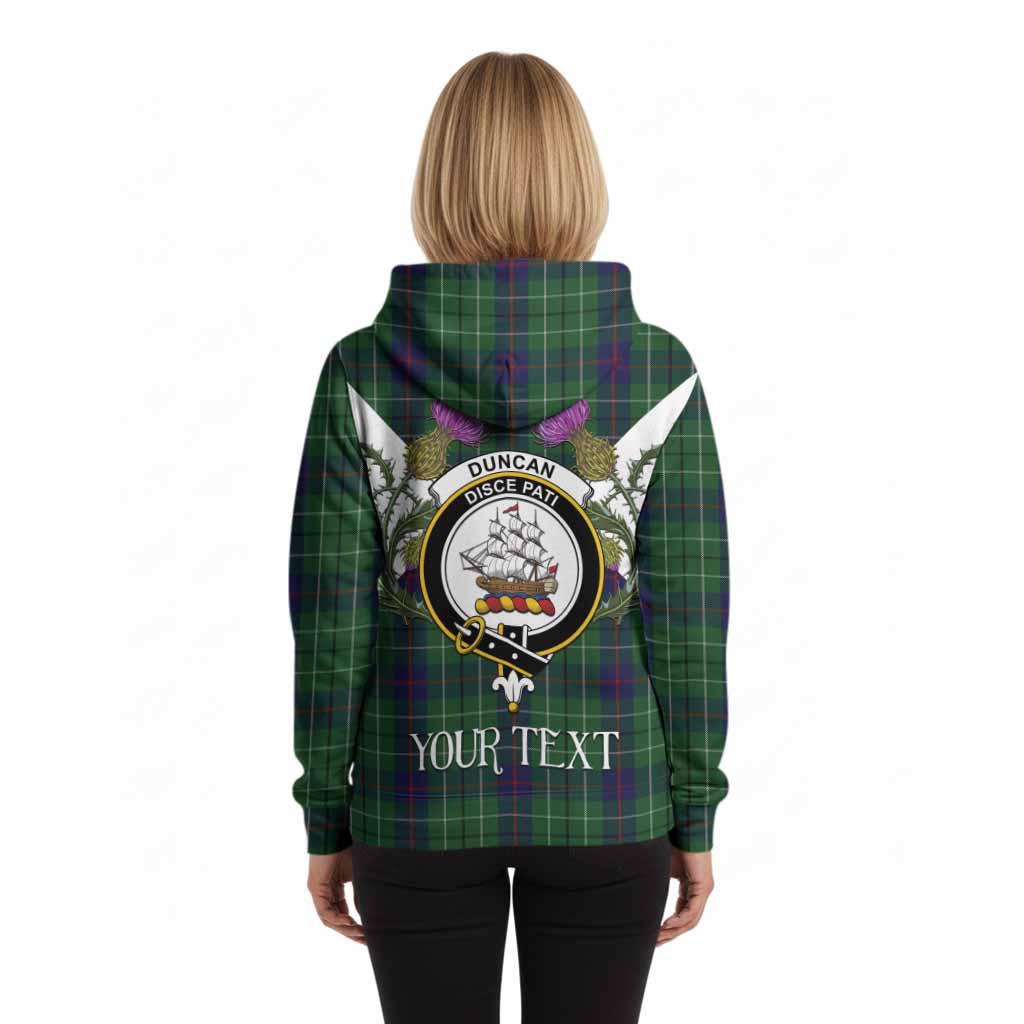Duncan Tartan Family Crest Hoodie Scottish Burns Night Thistle Floral