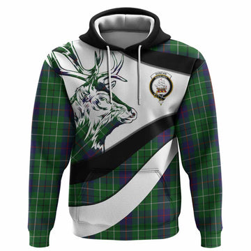 Duncan Tartan Family Crest Hoodie Scottish Red Deer Curves Style