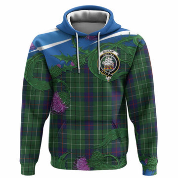 Duncan Tartan Family Crest Hoodie Thistle in Minimalism