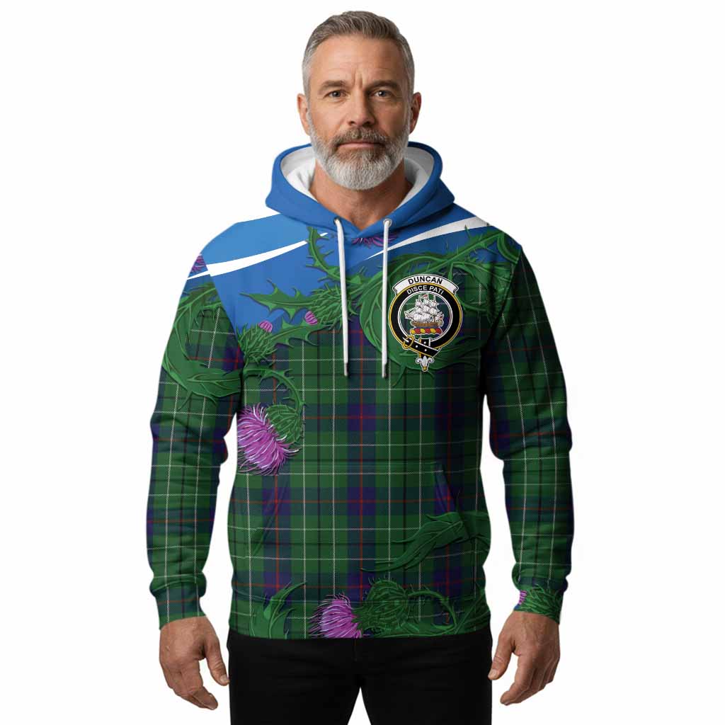 Duncan Tartan Family Crest Hoodie Thistle in Minimalism