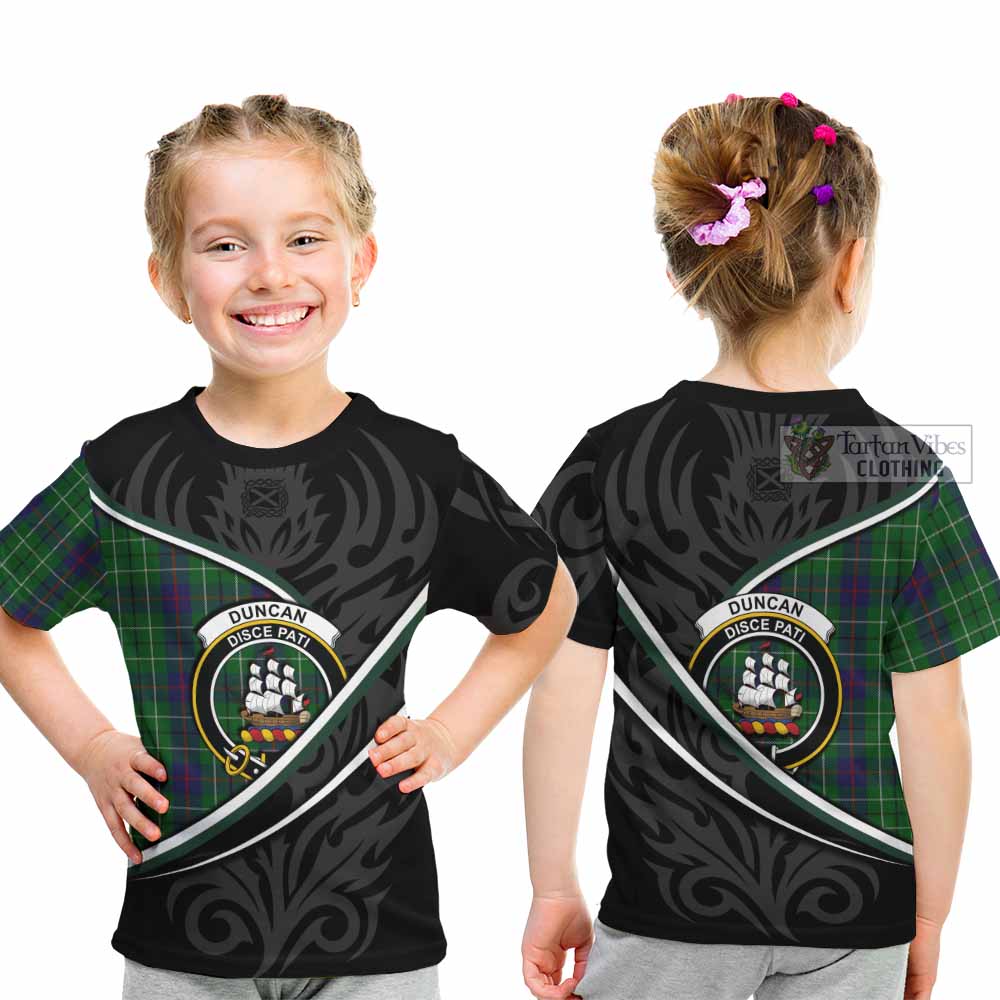 Duncan Tartan Family Crest Kid T-shirt Celtic Scottish Thistle Floral - Tartan Vibes Clothing