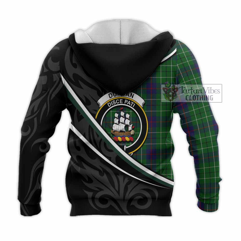 Duncan Tartan Family Crest Knitted Hoodie Celtic Scottish Thistle Floral - Tartan Vibes Clothing