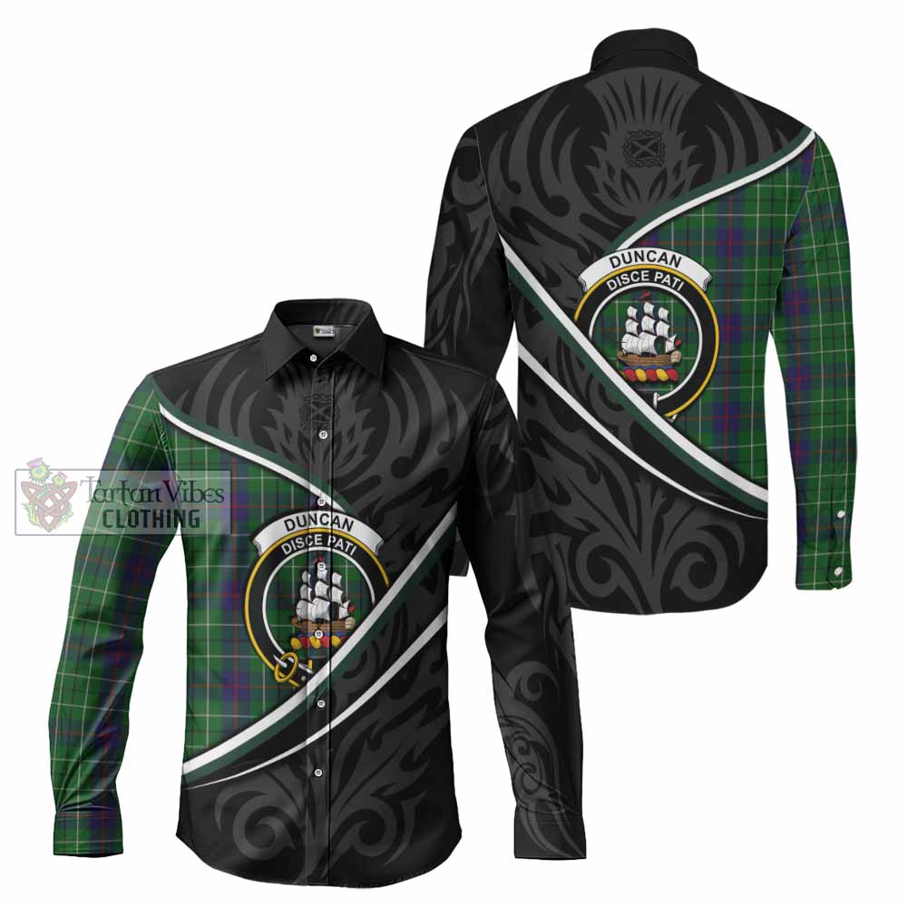 Duncan Tartan Family Crest Long Sleeve Button Shirts Celtic Scottish Thistle Floral - Tartan Vibes Clothing