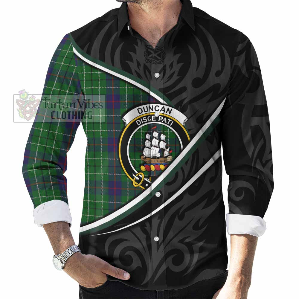 Duncan Tartan Family Crest Long Sleeve Button Shirts Celtic Scottish Thistle Floral - Tartan Vibes Clothing