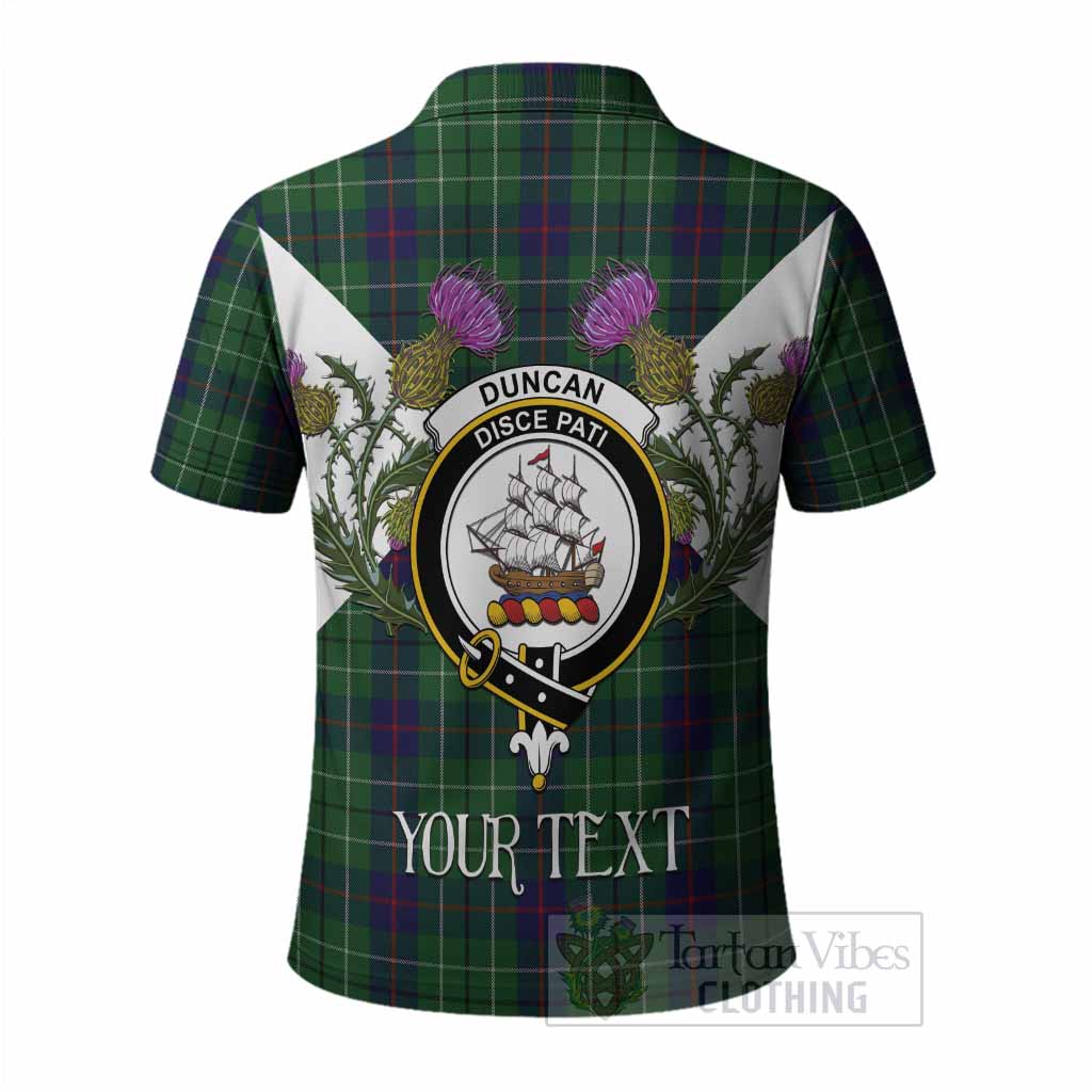 Duncan Tartan Family Crest Polo Shirt Scottish Burns Night Thistle Floral
