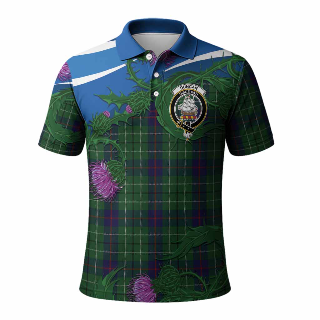 Duncan Tartan Family Crest Polo Shirt Thistle in Minimalism