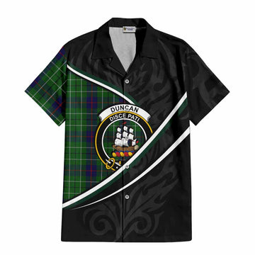 Duncan Tartan Family Crest Hawaiian Shirt Celtic Scottish Thistle Floral