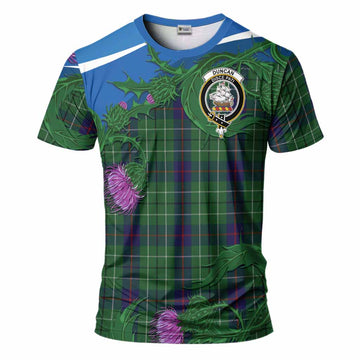 Duncan Tartan Family Crest T-Shirt Thistle in Minimalism