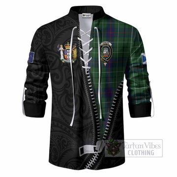 Duncan Tartan Ghillie Shirt New Zealand Pattern Unique Zipper Stylized