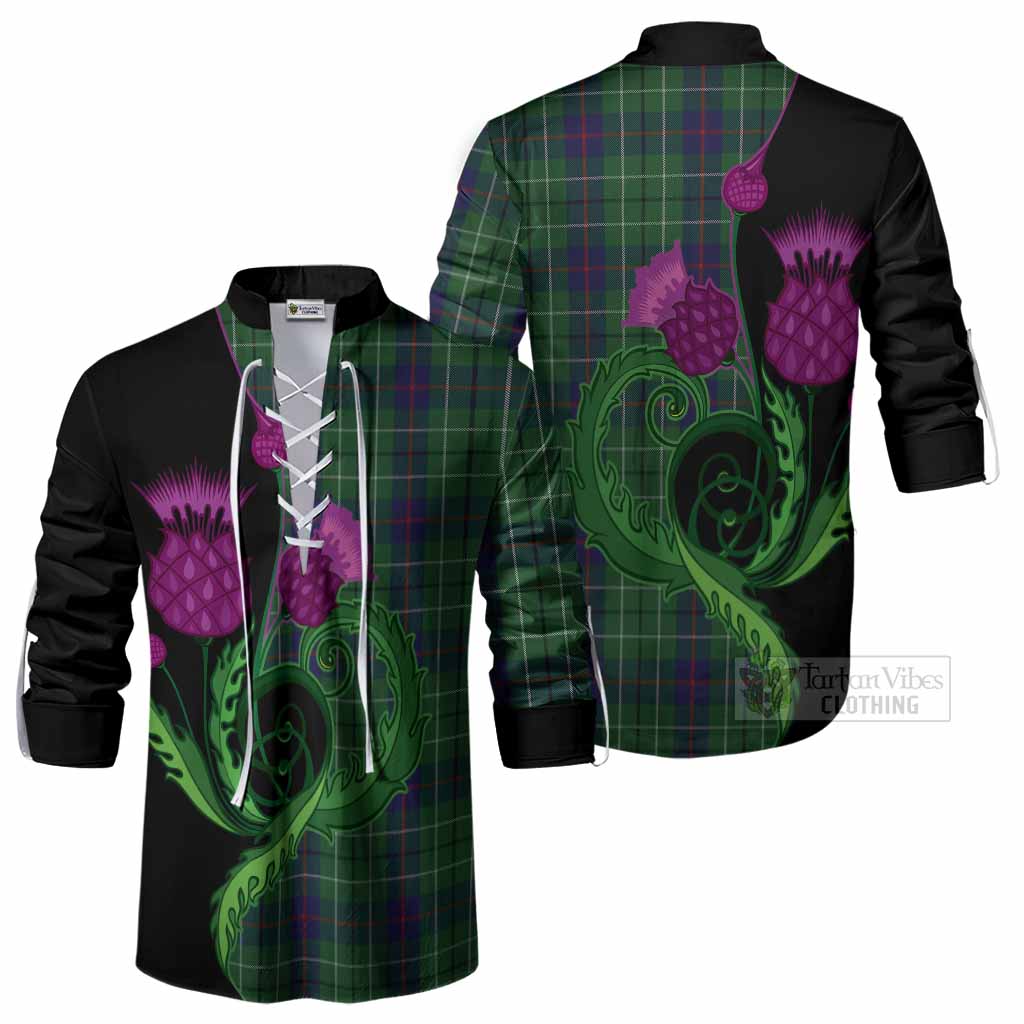 Duncan Tartan Ghillie Shirt Traditional Scottish Thistle