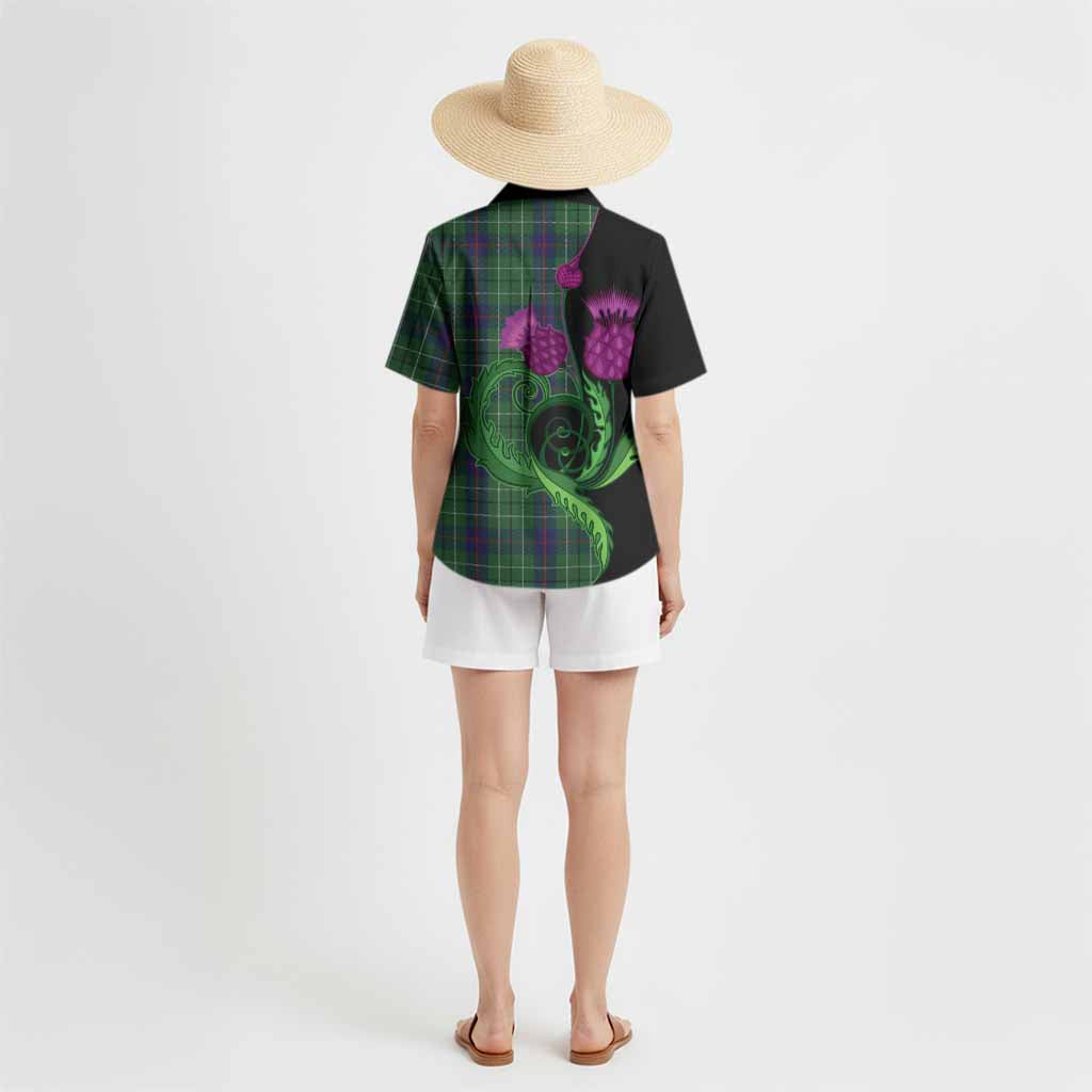 Duncan Tartan Hawaiian Shirt Traditional Scottish Thistle