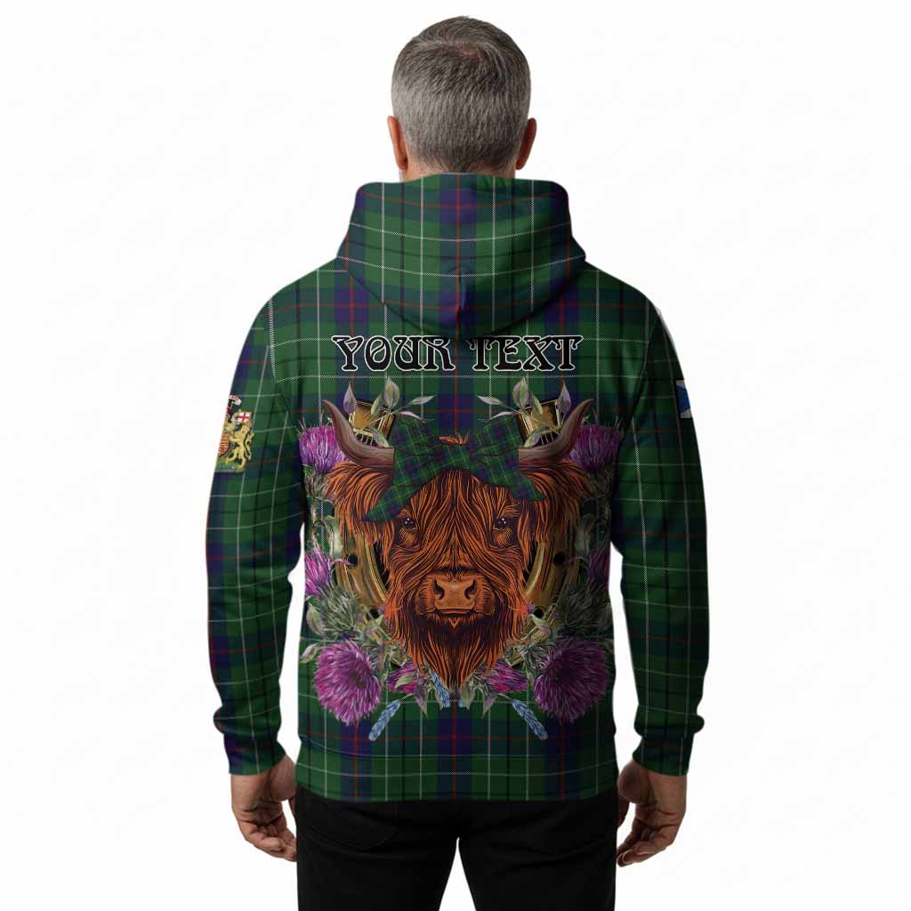 Duncan Tartan Hoodie Scottish Thistle Heilan Coo