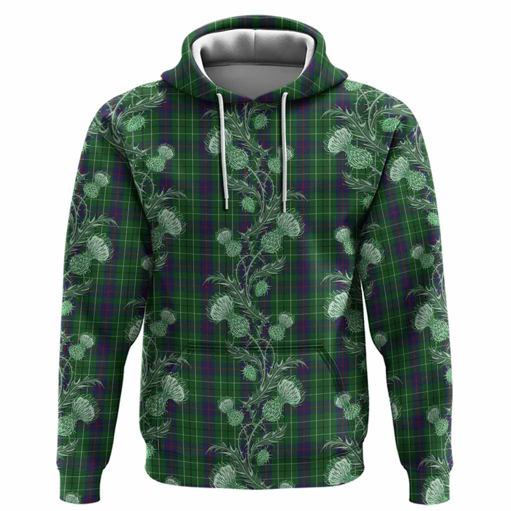 Duncan Tartan Hoodie Seamless Scottish Thistle Flowers