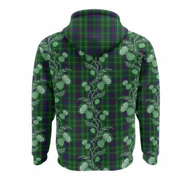 Duncan Tartan Hoodie Seamless Scottish Thistle Flowers