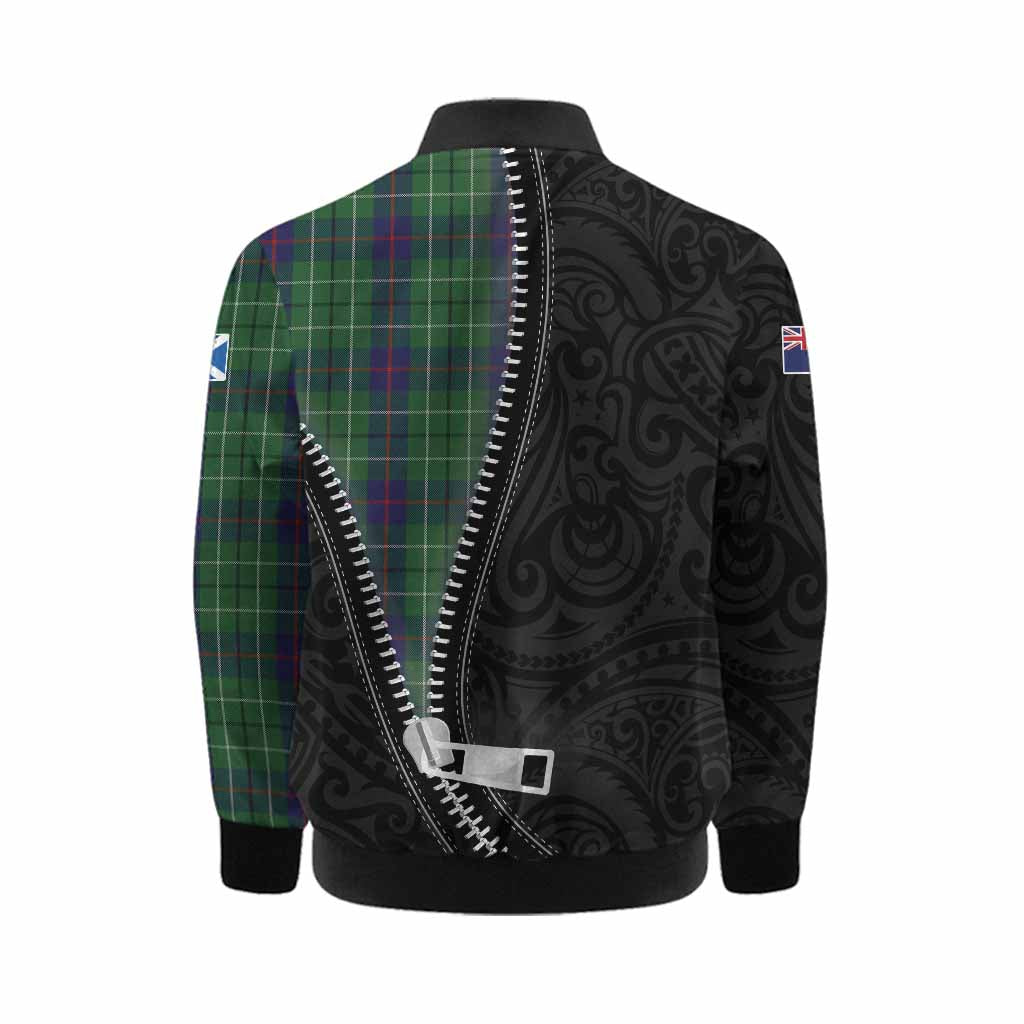 Duncan Tartan Kid Bomber Jacket New Zealand Pattern Unique Zipper Stylized