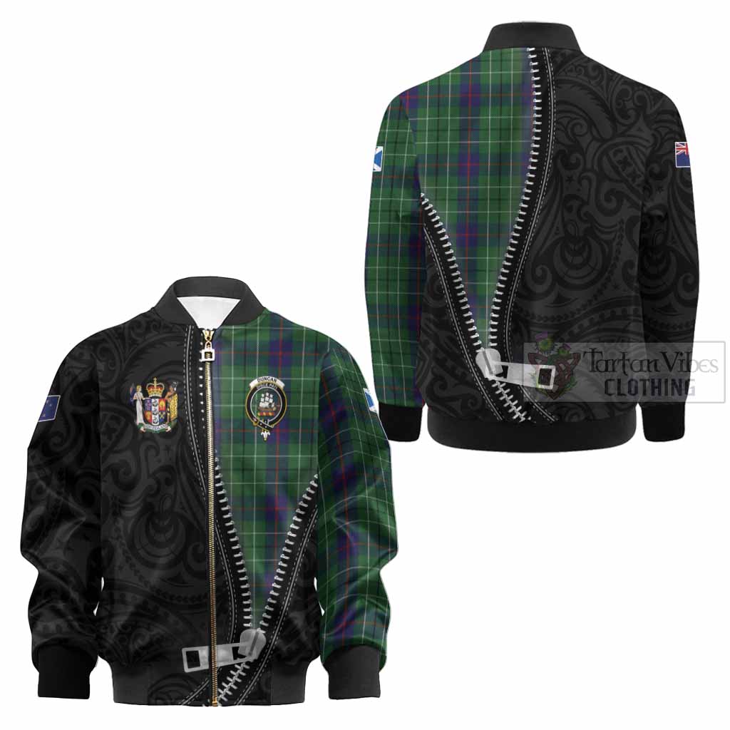 Duncan Tartan Kid Bomber Jacket New Zealand Pattern Unique Zipper Stylized