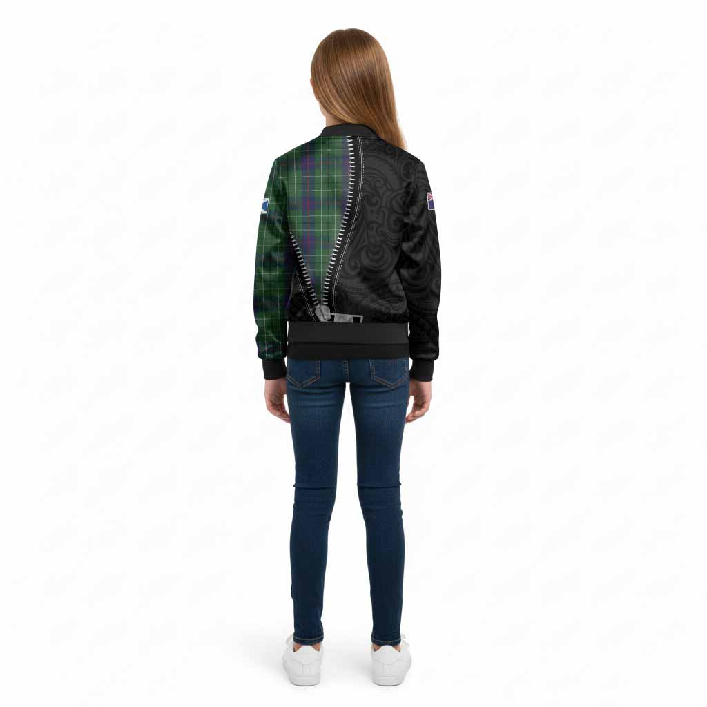 Duncan Tartan Kid Bomber Jacket New Zealand Pattern Unique Zipper Stylized