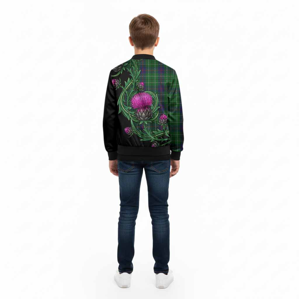 Duncan Tartan Kid Bomber Jacket Resilient Scottish Thistle - Tartan Vibes Clothing