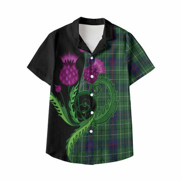 Duncan Tartan Kid Hawaiian Shirt Traditional Scottish Thistle