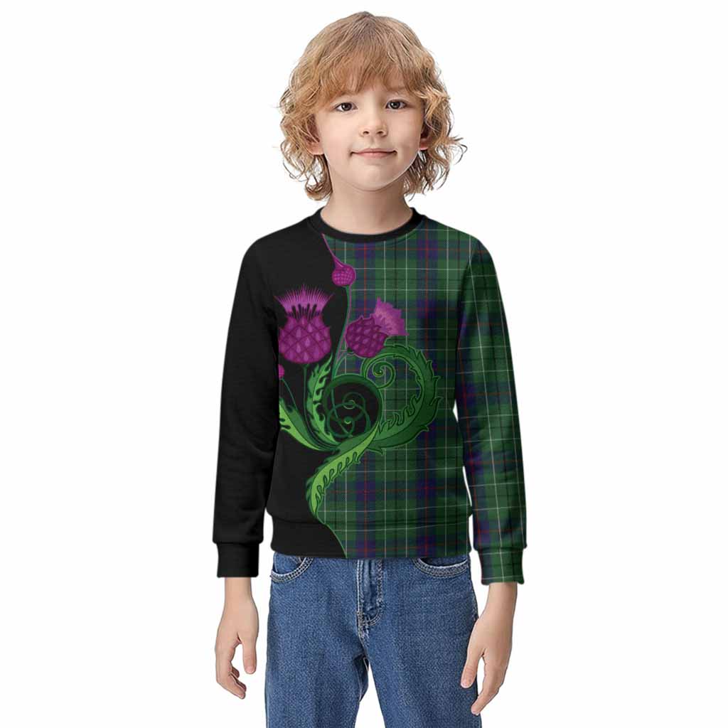 Duncan Tartan Kid Knitted Sweatshirt Traditional Scottish Thistle