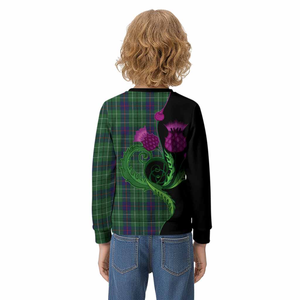 Duncan Tartan Kid Knitted Sweatshirt Traditional Scottish Thistle