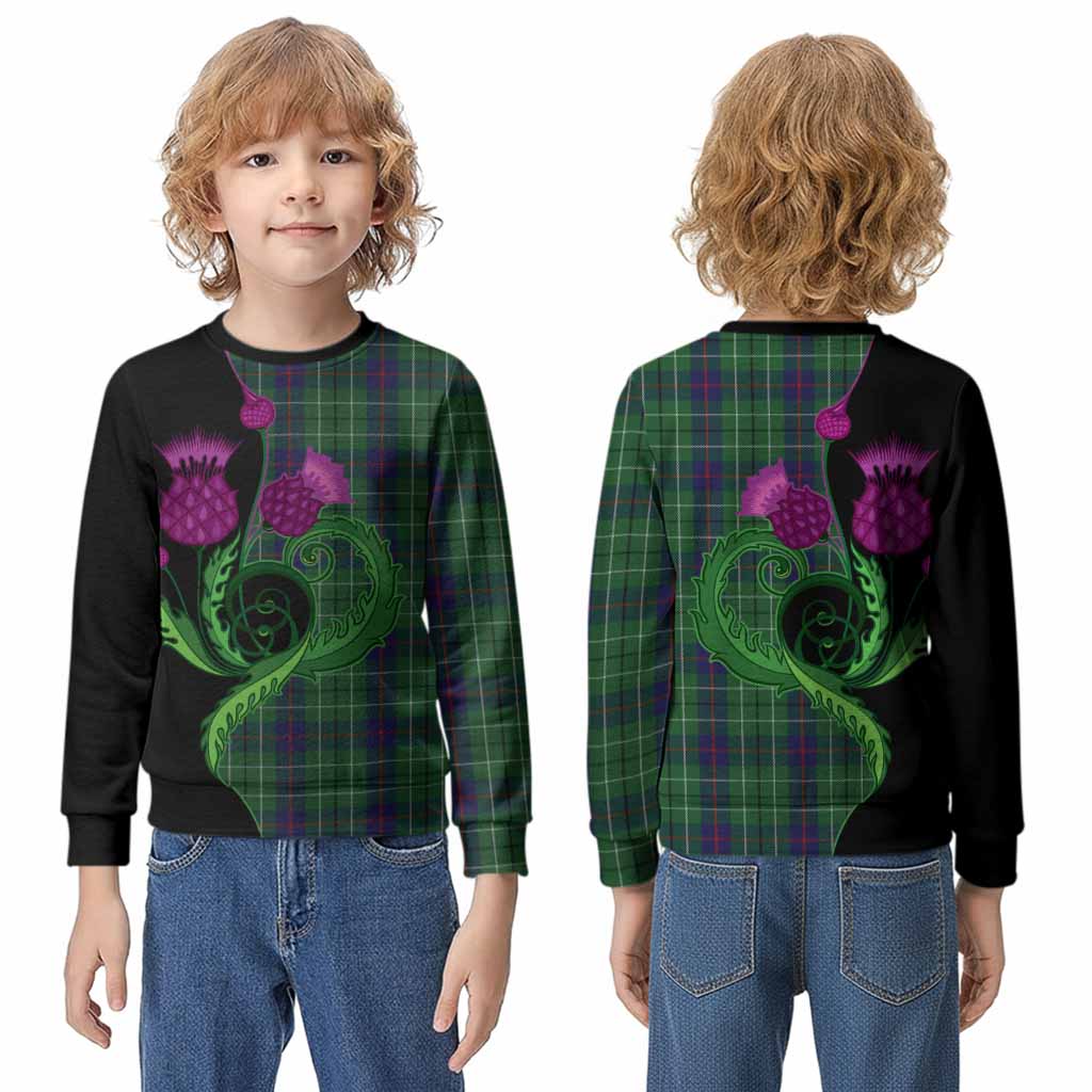 Duncan Tartan Kid Knitted Sweatshirt Traditional Scottish Thistle