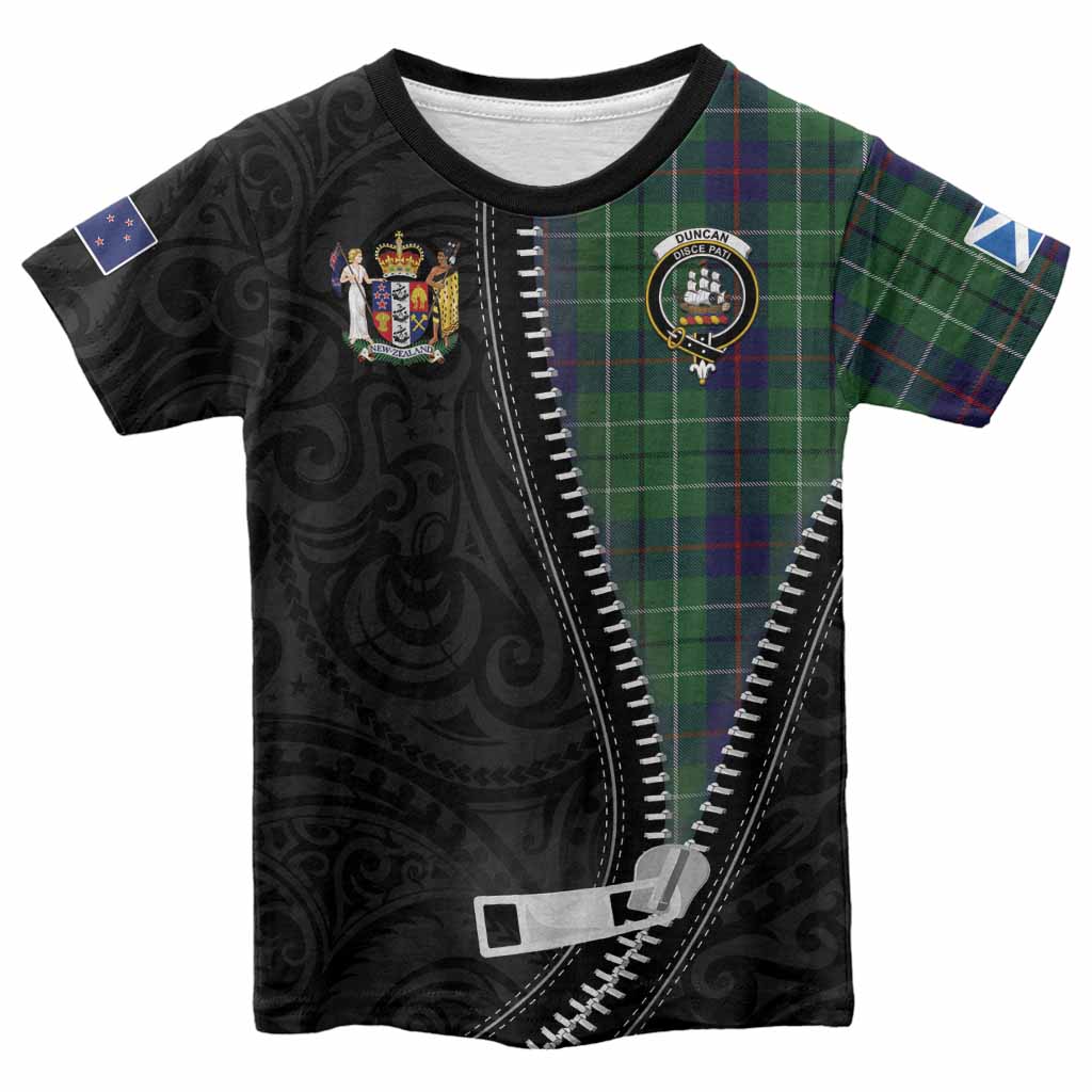 Duncan Tartan Kid T-shirt New Zealand Pattern Unique Zipper Stylized