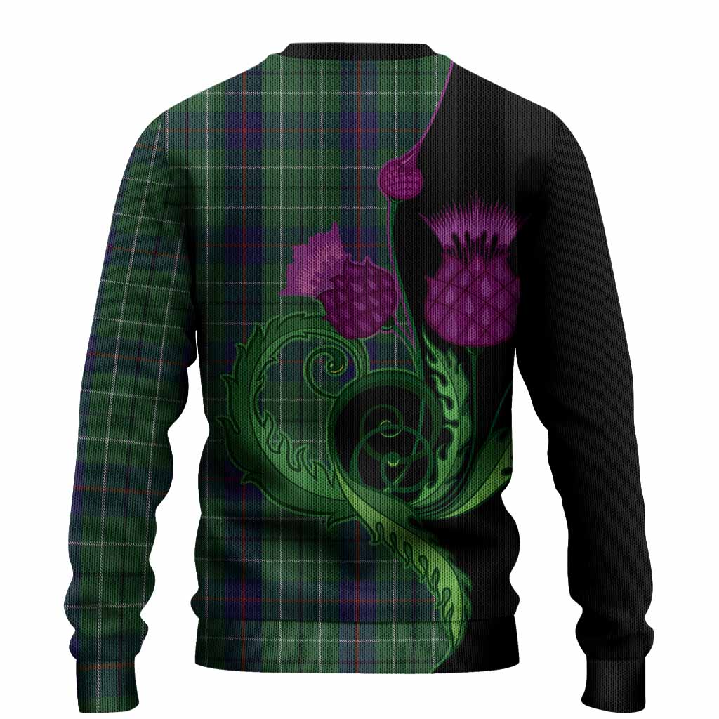 Duncan Tartan Knitted Sweater Traditional Scottish Thistle