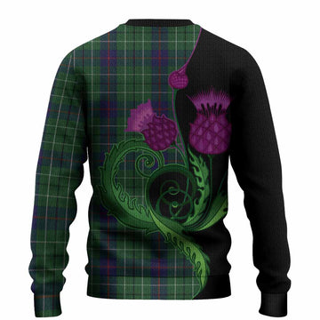 Duncan Tartan Knitted Sweater Traditional Scottish Thistle