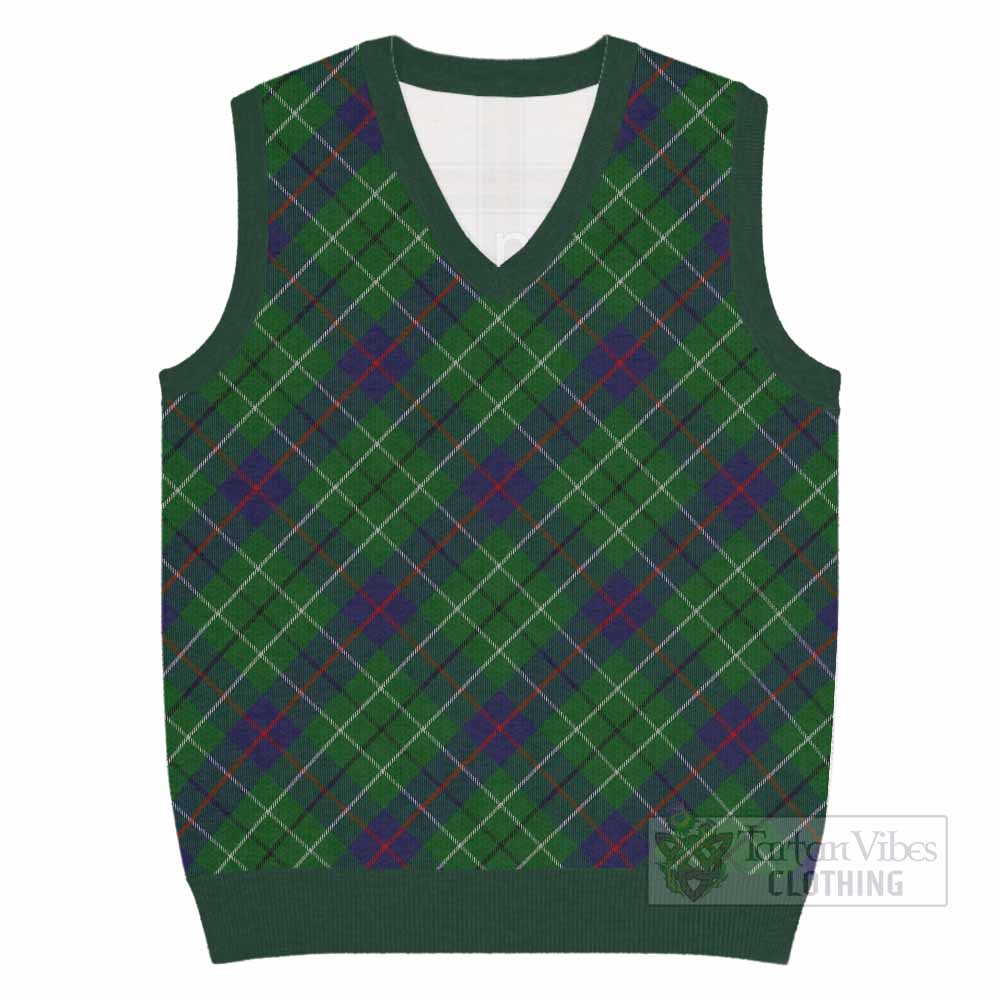 Duncan Tartan  Knitted V-Neck Vest Cross Style