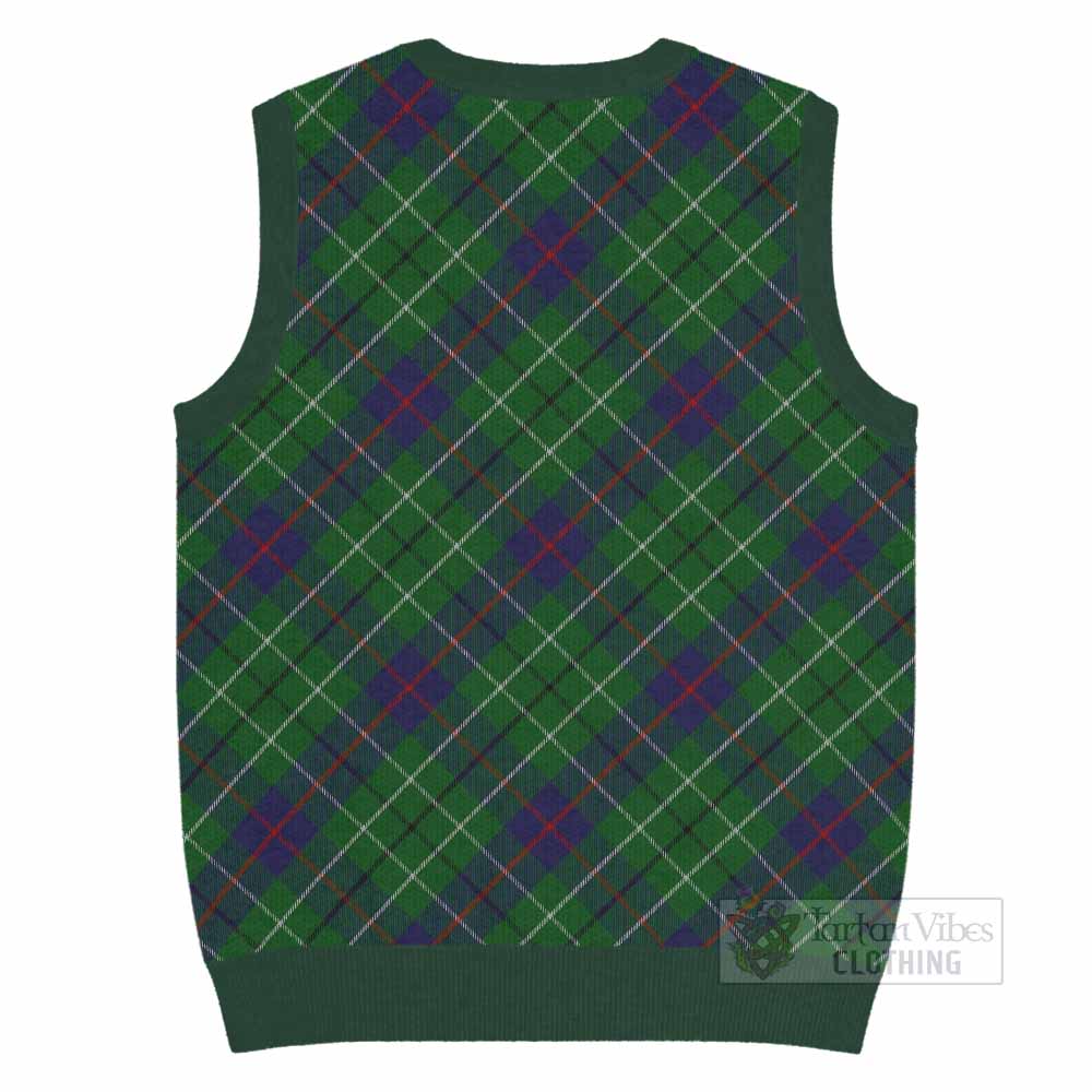 Duncan Tartan  Knitted V-Neck Vest Cross Style