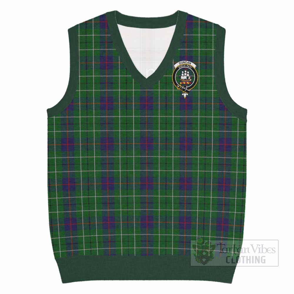 Duncan Tartan Knitted V-Neck Vest with Family Crest - Tartan Vibes Clothing