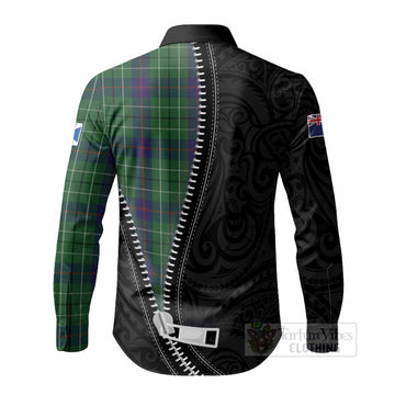 Duncan Tartan Long Sleeve Button Shirts New Zealand Pattern Unique Zipper Stylized