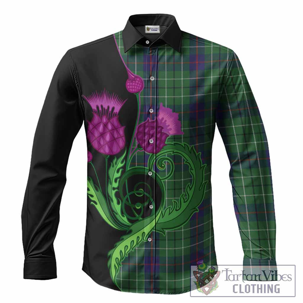 Duncan Tartan Long Sleeve Button Shirts Traditional Scottish Thistle