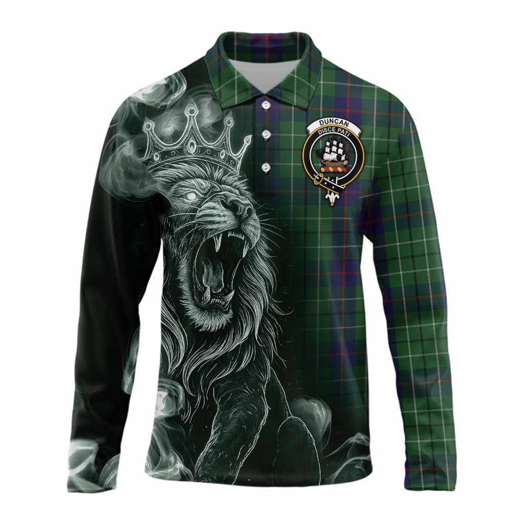 Duncan Tartan Long Sleeve Polo Shirt Roaring Lion Heritage