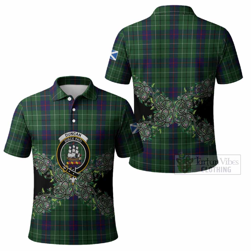 Duncan Tartan Polo Shirt Thistle Scottish Spirit